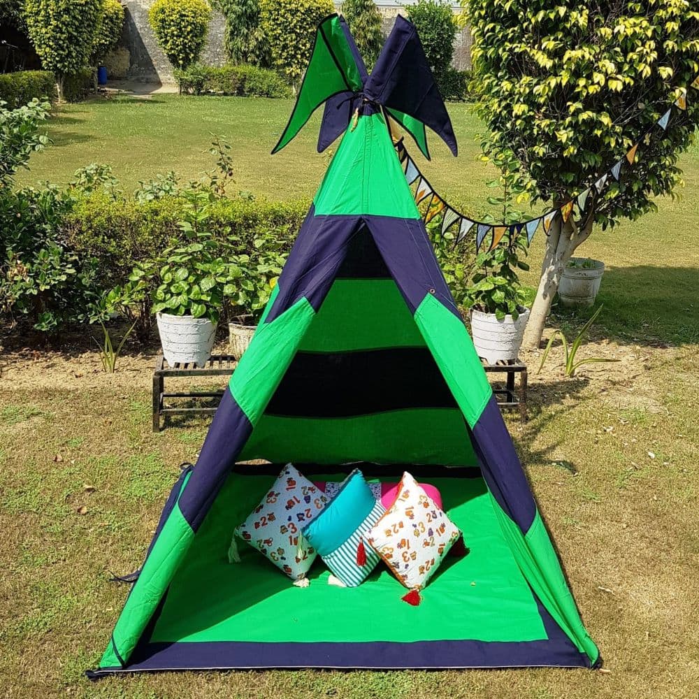 Green & Blue Teepee Stylish and Cozy.