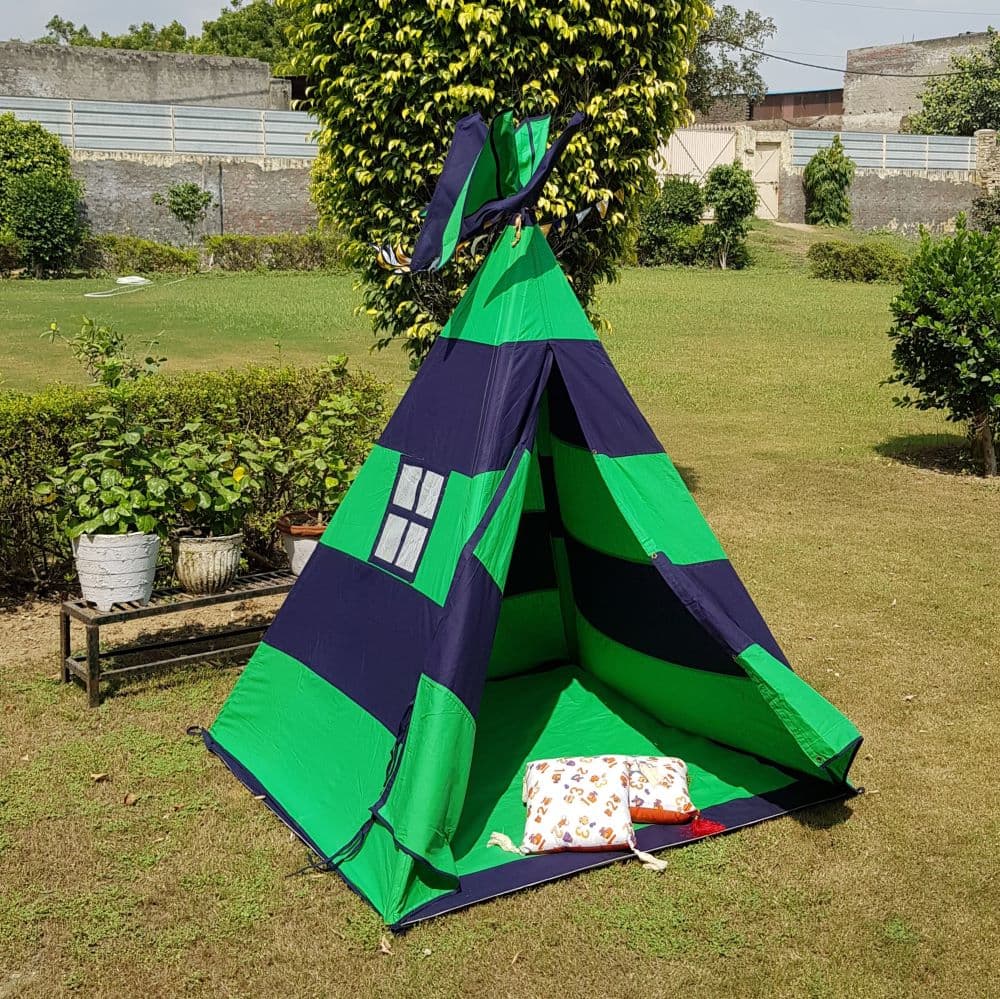 Green & Blue Teepee Stylish and Cozy.
