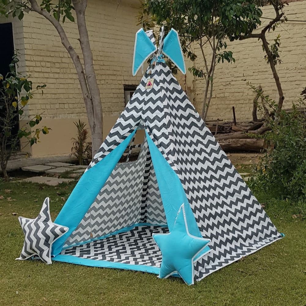 Chevron Grey Teepee Stylish and Cozy.