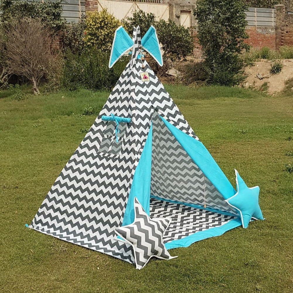 Chevron Grey Teepee Stylish and Cozy.
