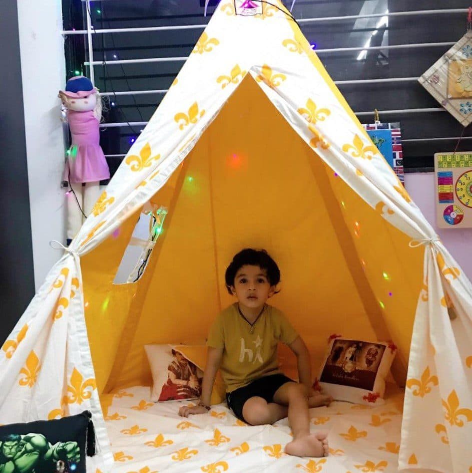 Lis Flower Yellow Teepee Cozy Teepee Tent for Kids