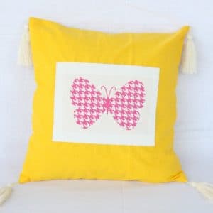Pink Butterfly Cushion