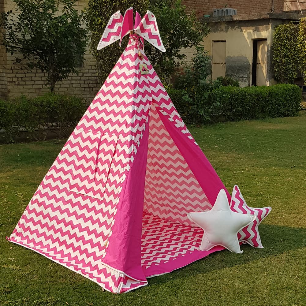 Pink Chevron Teepee Cozy Teepee Tent for Kids