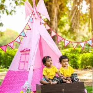 Pink Stars Teepee Cozy Teepee Tent for Kids