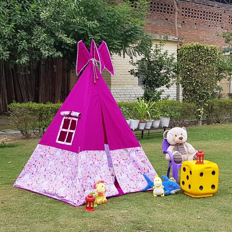 Wine & Unicorn Teepee Cozy Teepee Tent for Kids