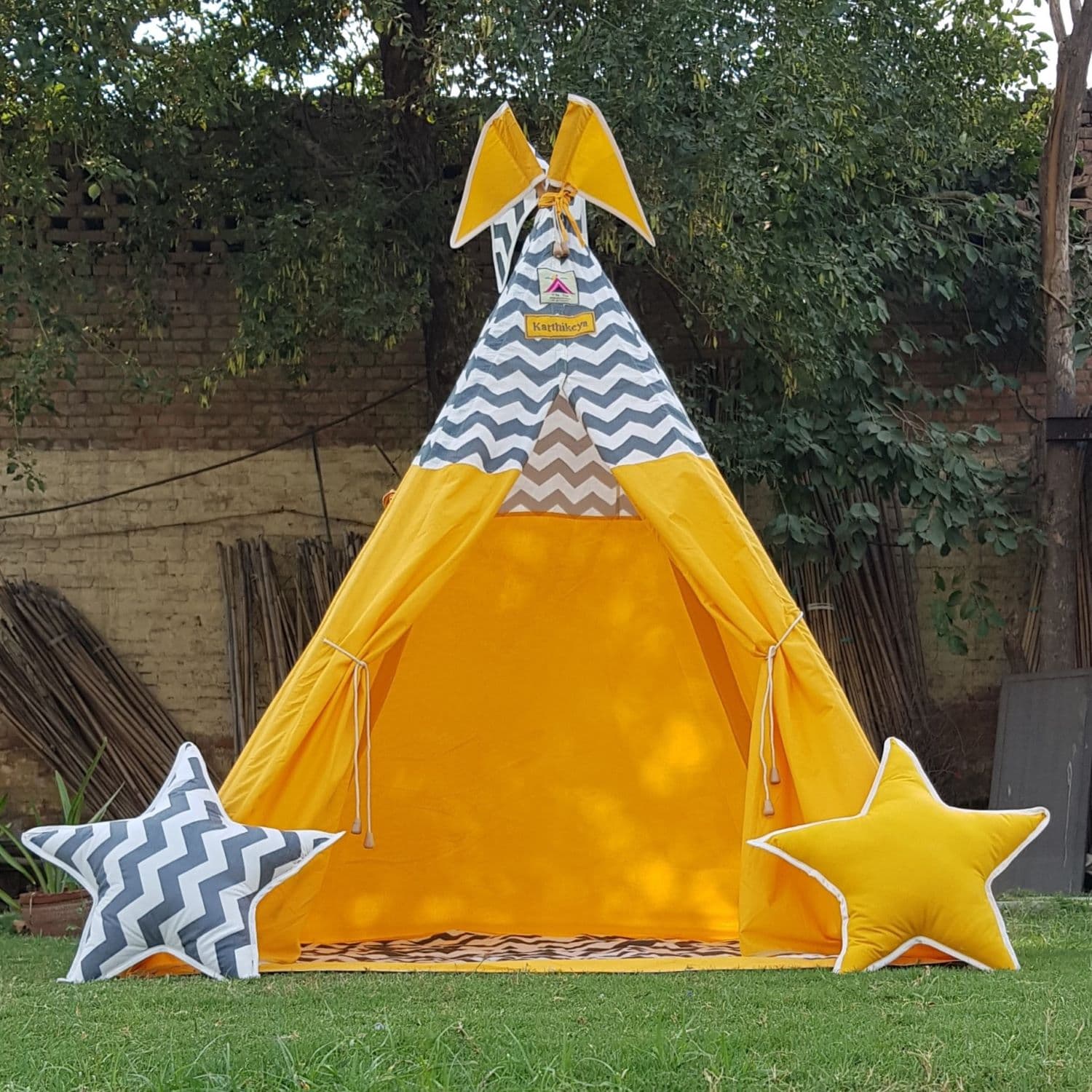 Gold Yellow Teepee Cozy Teepee Tent for Kids
