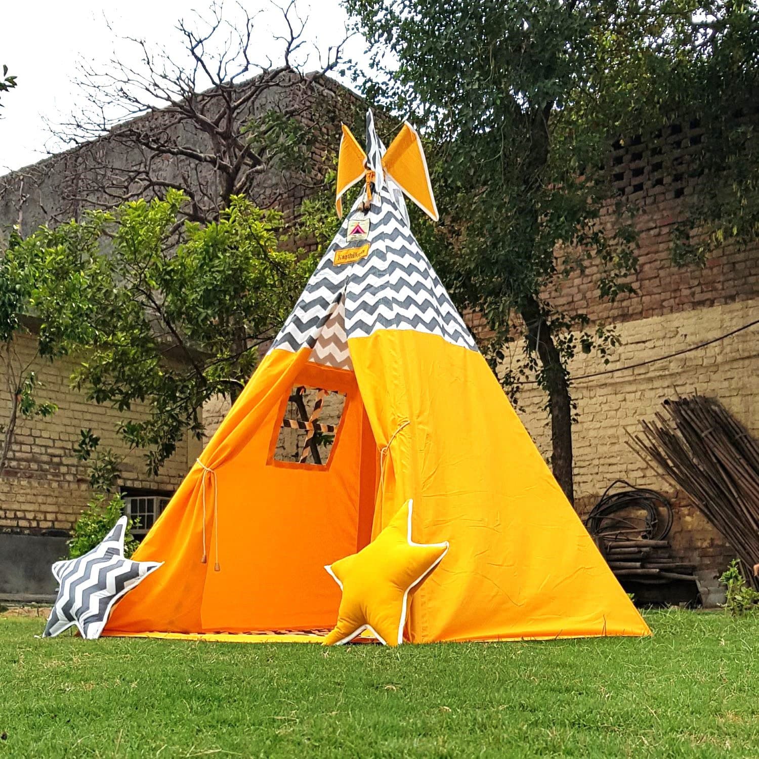 Gold Yellow Teepee Cozy Teepee Tent for Kids