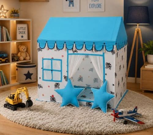 blue tent house for kids