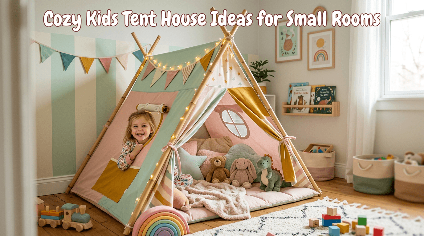 a child playing in her kids tent house