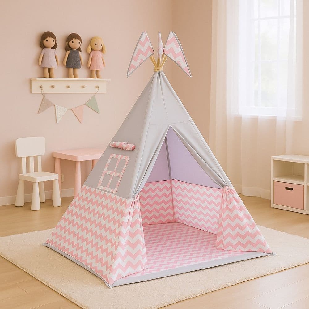 pink tent house